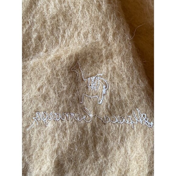 Alpaca Camargo Tan Camel Alpaca Blend Fringed Scarf Muffler One Size - Picture 3 of 7